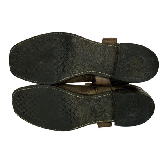 Frye Mens Harness Biker Engineer Boots Size 13 Distressed Brown Leather - Picture 9 of 13